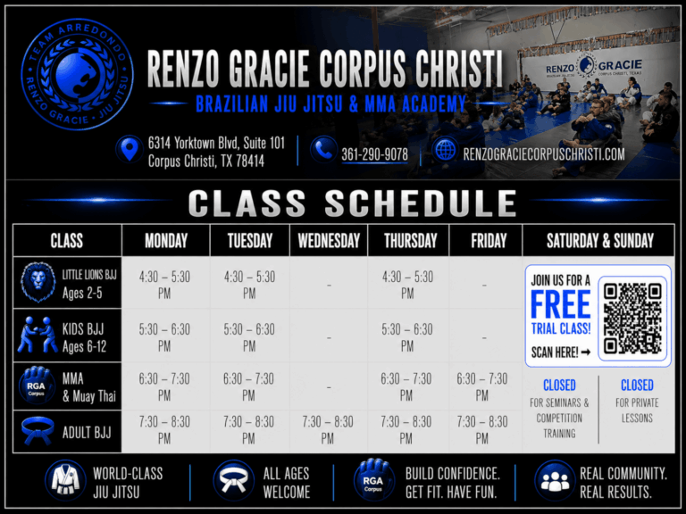 Class Schedule | Renzo Gracie Corpus Christi BJJ and MMA Academy